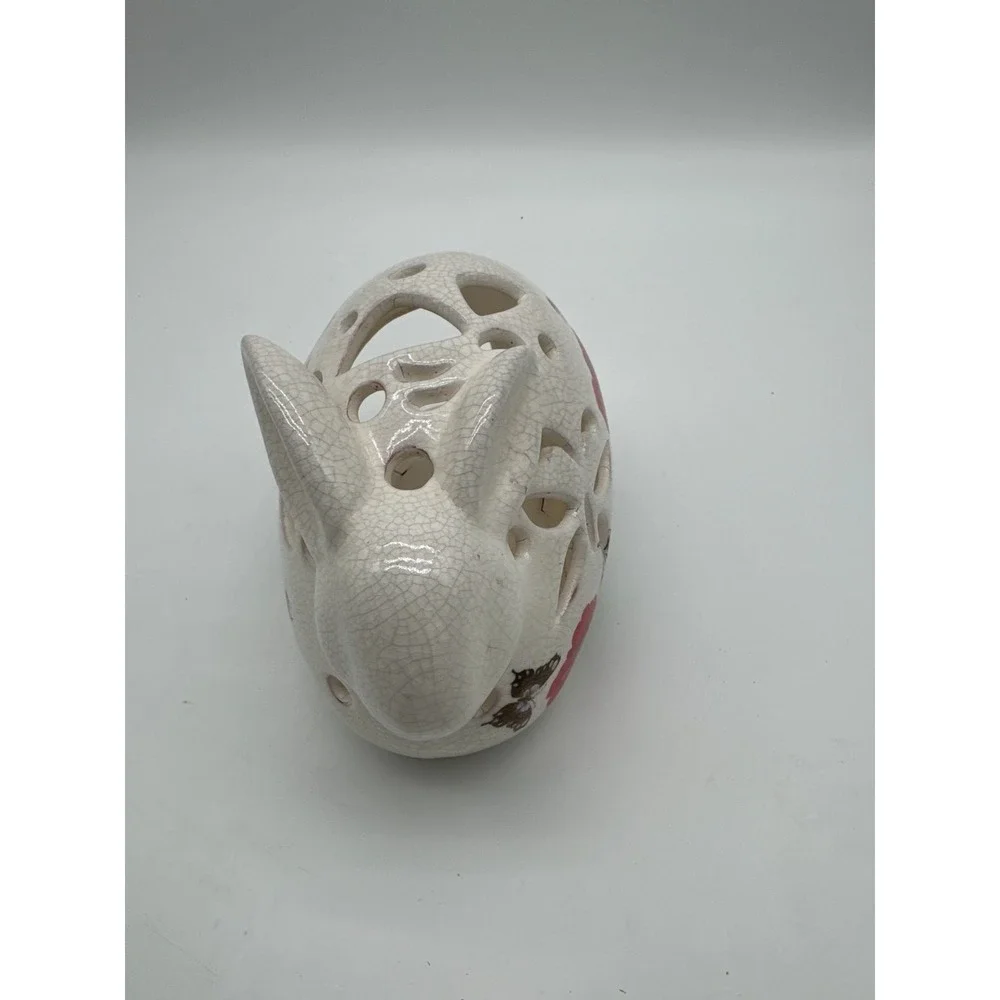 Pier 1 Bunny Rabbit Ceramic Tealight Candle Holder Decor Spring Summer‎ Flowers